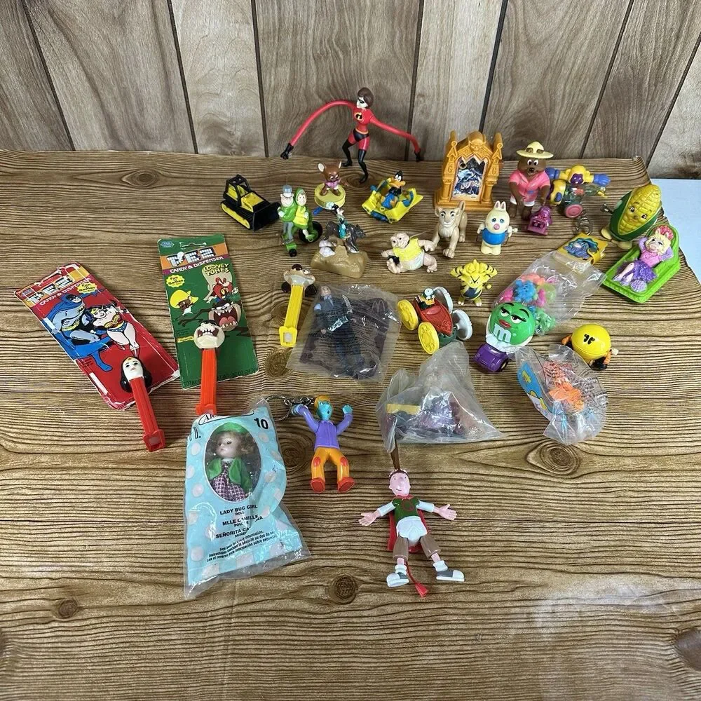 Vintage 1990's McDonalds Burger King Fast Food Toys Lot‎ Of 30 Happy Meal Toys